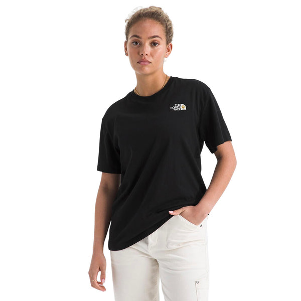Camiseta Ss Floralcloud para mujer color negro